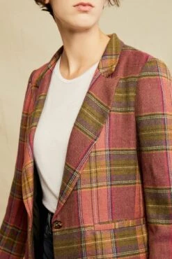 Pippa Wool Blazer - Pink Plaid -AGOLDE Style 0664 Pippa Pink Plaid 1202 web 897e9e4e f3ed 46e7 978e f47820ad8730