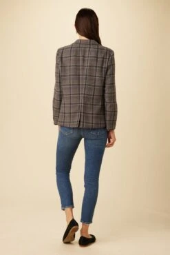 Pippa Upcycled Wool Blazer - Purple Plaid -AGOLDE Style 0664 Pippa Purple Plaid 3