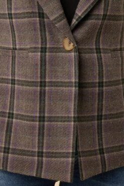 Pippa Upcycled Wool Blazer - Purple Plaid -AGOLDE Style 0664 Pippa Purple Plaid 4