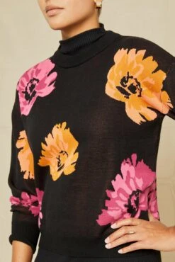 Bloom Organic Cotton Sweater - Floral Jacquard - ReAmour -AGOLDE Style 0667 Bloom Bold Floral Jacquard 15056 web ad070680 2f88 4aed 9296 7eb68de38f72