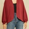Anna Fleece Cardigan - Mulberry
