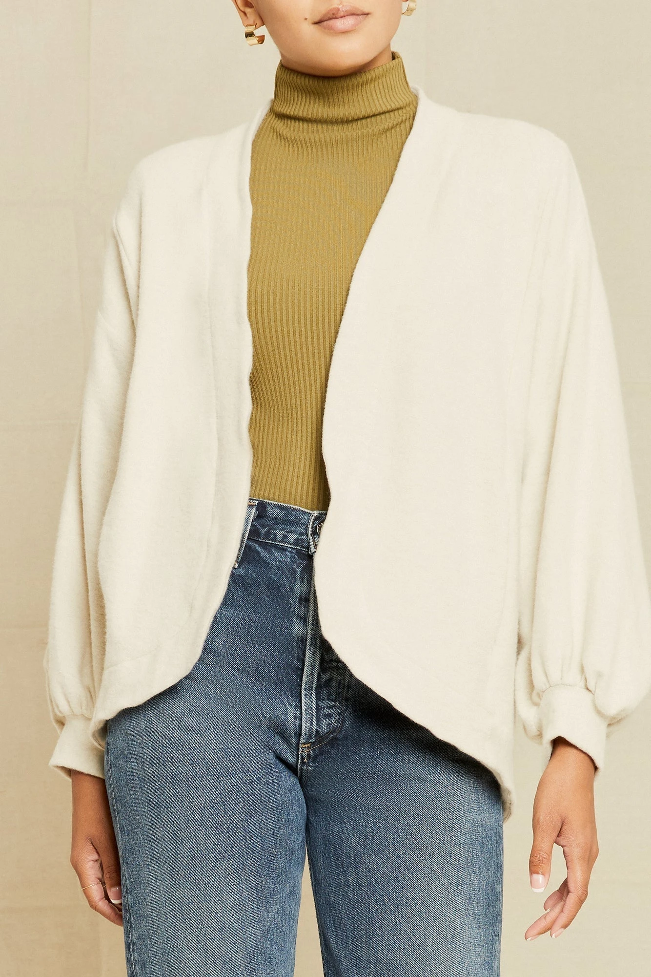 Anna Fleece Cardigan - Oatmeal - ReAmour 1 Anna Fleece Cardigan - Oatmeal - ReAmour