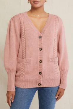 Oui Wool Cardigan - Rose