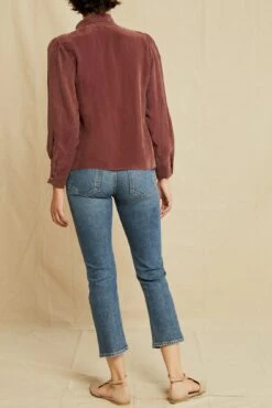 Olivet Cottonseed Cupro Blouse - Mocha -AGOLDE Style 0710 Olivet Cottonseed Cupro Mocha 1414 web 16d26869 b5d3 4257 bc33 750bafdbf721