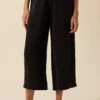Salice Mixed Cupro Pants - Black