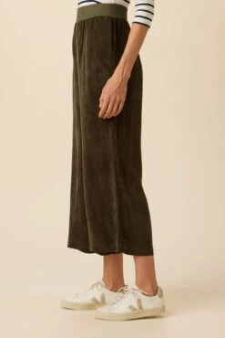 Salice Mixed Cupro Pants - Olive -AGOLDE Style 0721 Salice Mixed Media Olive 2