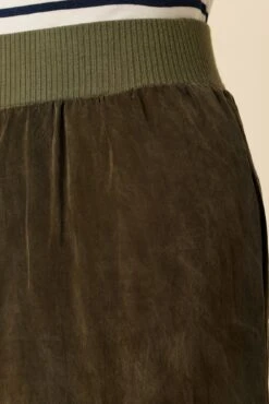 Salice Mixed Cupro Pants - Olive -AGOLDE Style 0721 Salice Mixed Media Olive 5