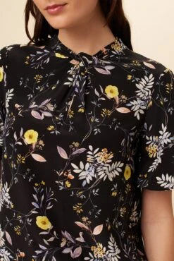 Seville Washable Silk Blouse - French Jardin Black -AGOLDE Style 0806 Seville French Jardin Black 4