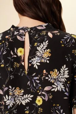 Seville Washable Silk Blouse - French Jardin Black -AGOLDE Style 0806 Seville French Jardin Black 5