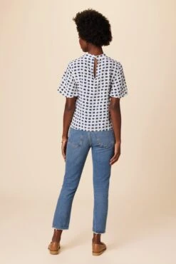 Seville Washable Silk Blouse - Squared Up White -AGOLDE Style 0806 Seville Squared Up White 3