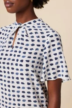 Seville Washable Silk Blouse - Squared Up White -AGOLDE Style 0806 Seville Squared Up White 4