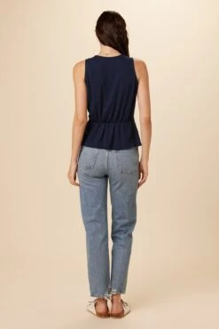 Malika Sleeveless Blouse - Navy -AGOLDE Style 0807 Malika Navy 3