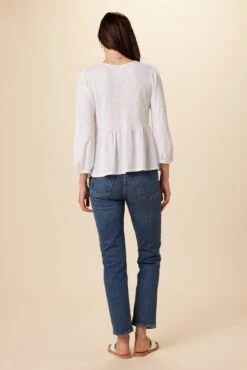 Blake Cotton Slub Blouse - White 6 Blake Cotton Slub Blouse - White -AGOLDE Style 0808R1 Blake White 3