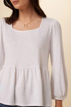 Blake Cotton Slub Blouse - White 7 Blake Cotton Slub Blouse - White -AGOLDE Style 0808R1 Blake White 4