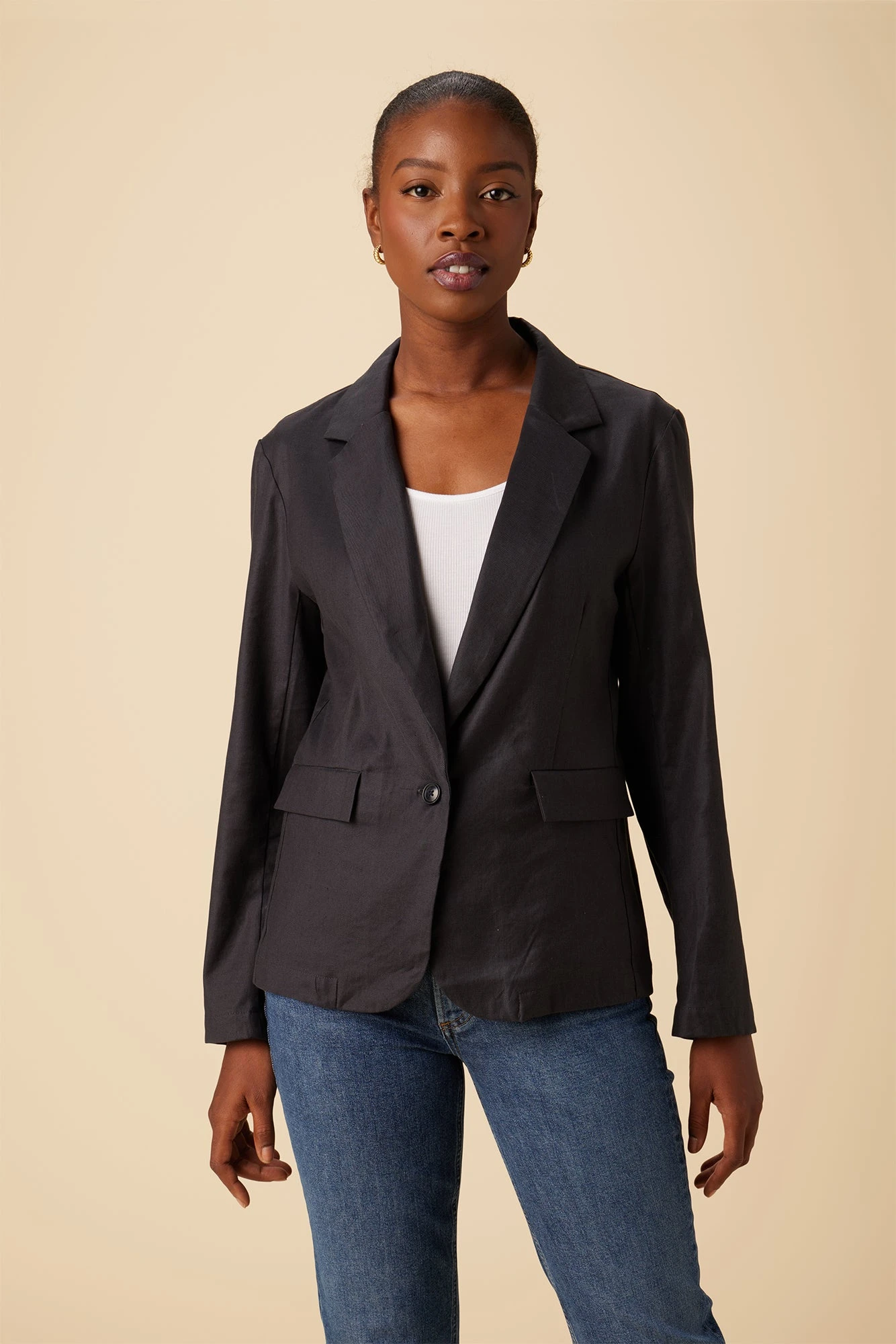 Tobie Femme Fête Blazer - Pewter 1 Tobie Femme Fête Blazer - Pewter