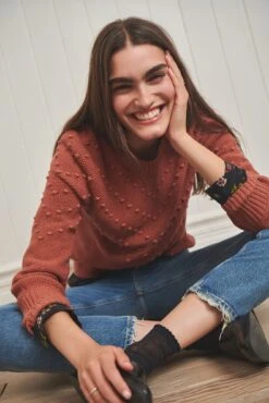 Daria Organic Cotton Sweater - Rust