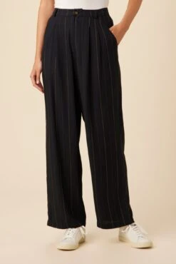 Holland Viscose Pant - Navy Stripe -AGOLDE Style 10035R1 Holland Navy Stripe 1