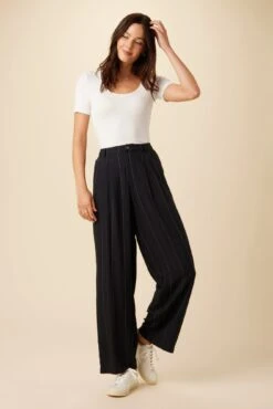 Holland Viscose Pant - Navy Stripe