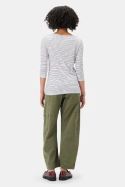 Francoise 3/4 Sleeve Dream Knit Tee - Gigi White Stripe 6 Francoise 3/4 Sleeve Dream Knit Tee - Gigi White Stripe -AGOLDE Style 1005R1 34 Francoise Gigi White Stripe 3