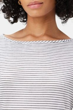 Francoise 3/4 Sleeve Dream Knit Tee - Gigi White Stripe 7 Francoise 3/4 Sleeve Dream Knit Tee - Gigi White Stripe -AGOLDE Style 1005R1 34 Francoise Gigi White Stripe 4