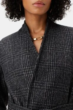 Zuly Wool Twill Coat - Black Grey Plaid 10 Zuly Wool Twill Coat - Black Grey Plaid -AGOLDE Style 10090R1 Zuly Black Grey Plaid 4