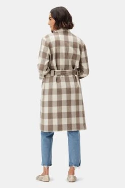 Zuly Wool Twill Coat - Natural Buffalo Check -AGOLDE Style 10090R1 Zuly Natural Buffalo Check 3