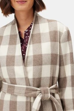 Zuly Wool Twill Coat - Natural Buffalo Check -AGOLDE Style 10090R1 Zuly Natural Buffalo Check 5