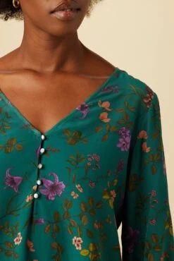 Linnea Washable Silk Top - Genoa Floral -AGOLDE Style 10115 Linnea Genoa Floral 4