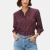Charlotte Washable Silk Blouse - Doucet Dot Vineyard