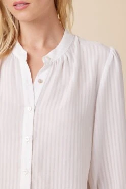 Charlotte 3/4 Sleeve Tencel Blouse - White -AGOLDE Style 10141 Charlotte Tencel White 4