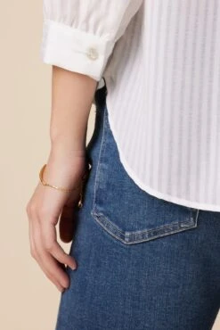 Charlotte 3/4 Sleeve Tencel Blouse - White -AGOLDE Style 10141 Charlotte Tencel White 5