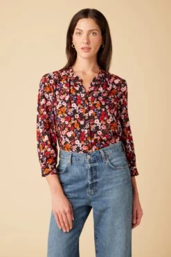 Charlotte 3/4 Sleeve Ecovero Blouse - Villa Floral