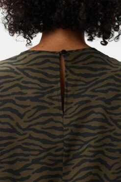 Odilia Washable Silk Blouse - Zebra Green Black -AGOLDE Style 10175 Odilia Silk Zebra Green Black 5