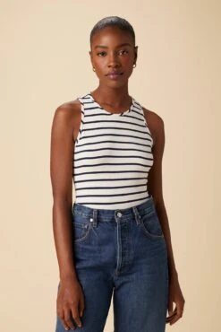 Jillian Dream Knit Tank - Marine Stripe