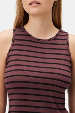 Jillian Dream Knit Tank - Maple Black Stripe