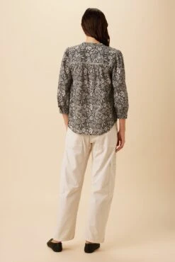 Charlotte Organic Cotton Blouse - Nina Black -AGOLDE Style 10179 Charlotte Cotton Nina Black 3