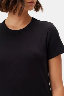 Eleanor Baby Rib Tee - Black -AGOLDE Style 10194 Eleanor Black Baby Rib 5