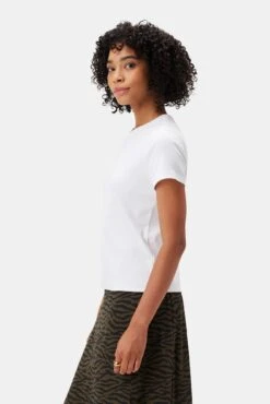 Eleanor Baby Rib Tee - White -AGOLDE Style 10194 Eleanor White Baby Rib 2