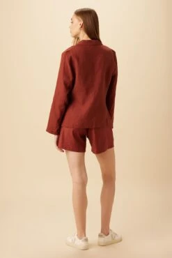 Tobie Linen Blazer - Rust -AGOLDE Style 10204 Tobie Linen Rust 3