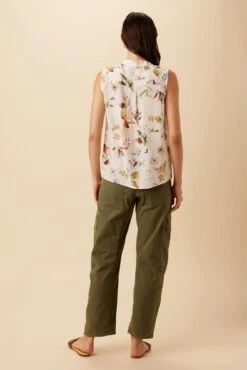 Amy Washable Silk Blouse - Botanic Floral Ivory -AGOLDE Style 10209 SL Amy Silk Botanic Floral Ivory 3