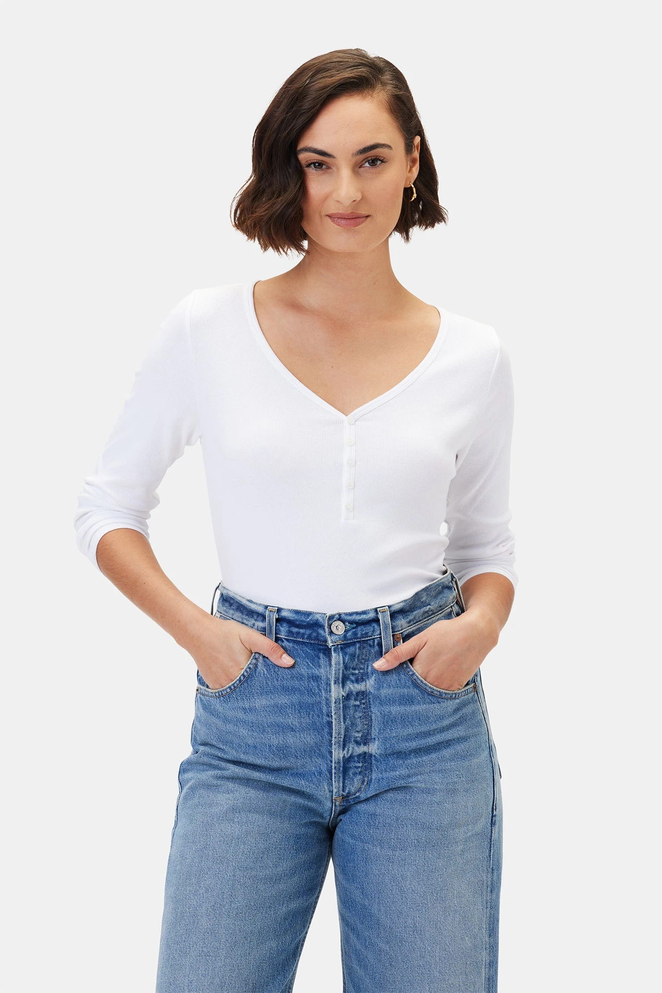 Deacon Baby Rib Top - White 1 Deacon Baby Rib Top - White