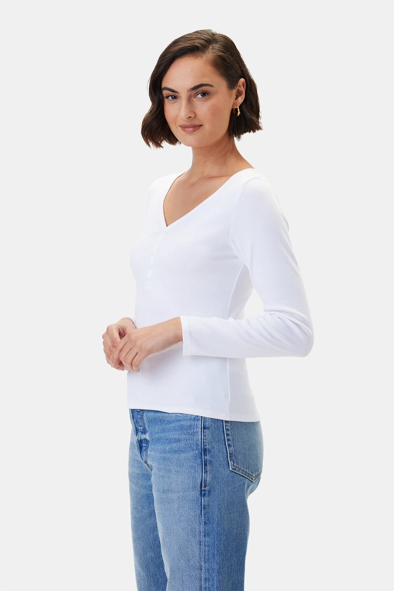 Deacon Baby Rib Top - White 2 Deacon Baby Rib Top - White - Image 2