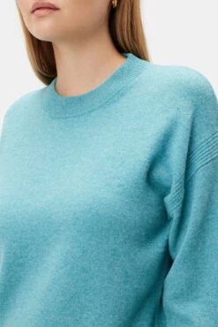 Pearl Cashmere Sweater - Aegean -AGOLDE Style 10239 Pearl Cashmere Aegean 4