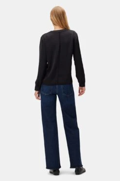 Kaya Blouse - Black -AGOLDE Style 10242 Kaya Mixed Media Black 3