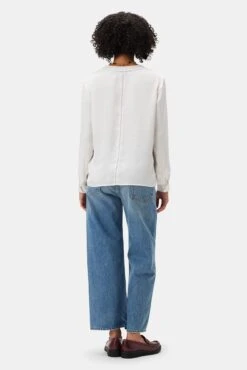 Kaya Blouse - Ivory -AGOLDE Style 10242 Kaya Mixed Media Ivory 3