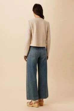 Erin Scallop Knit Jacket - Natural Oatmeal 6 Erin Scallop Knit Jacket - Natural Oatmeal -AGOLDE Style 10265 Erin Natural Oatmeal 3