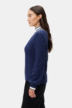 Faedra Organic Cotton Sweater - Navy -AGOLDE Style 10303 Faedra Cotton Navy 2