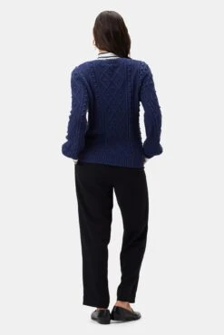 Faedra Organic Cotton Sweater - Navy -AGOLDE Style 10303 Faedra Cotton Navy 3