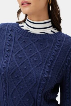 Faedra Organic Cotton Sweater - Navy -AGOLDE Style 10303 Faedra Cotton Navy 4