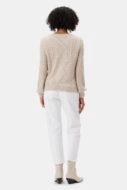 Faedra Organic Cotton Sweater - Oat -AGOLDE Style 10303 Faedra Cotton Oat 3